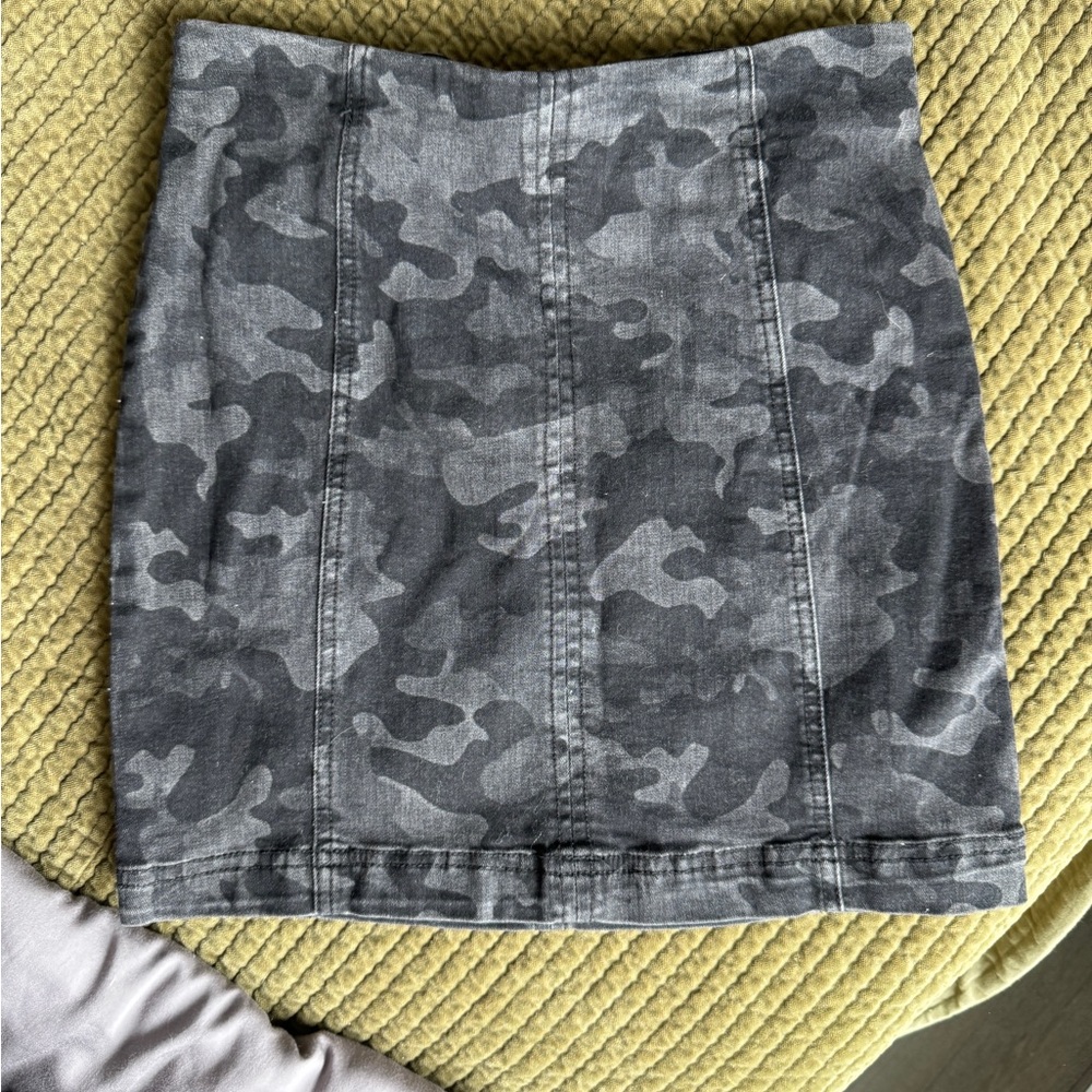 Free People Camo Print Mini Skirt